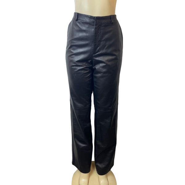 Versus Versace Women's Black Leather Pants Size 36/50