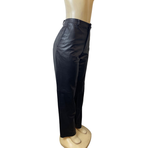 Versus Versace Women's Black Leather Pants Size 36/50