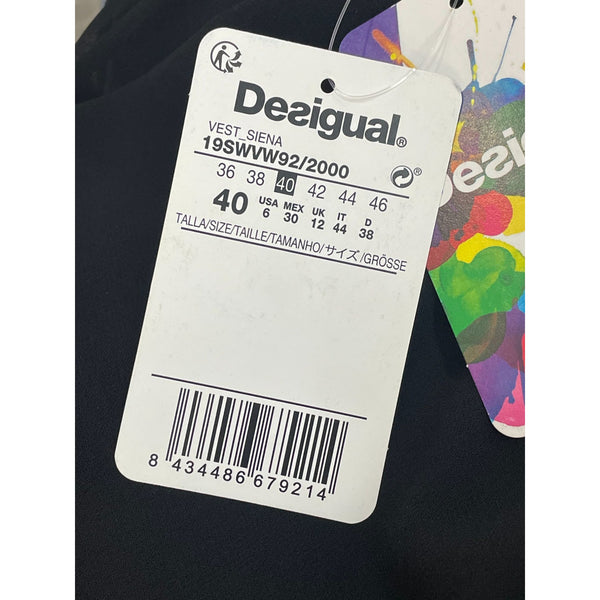 Desigual Women's Black and Floral Design A-Line Dress Sz 6 (EUR 40) - NWT