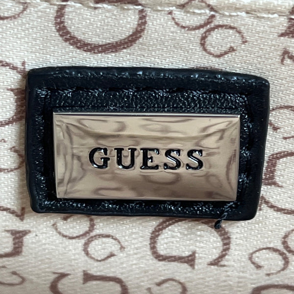 Guess Matte Black Quilted Pattern Chain Strap Crossbody Purse Sz S