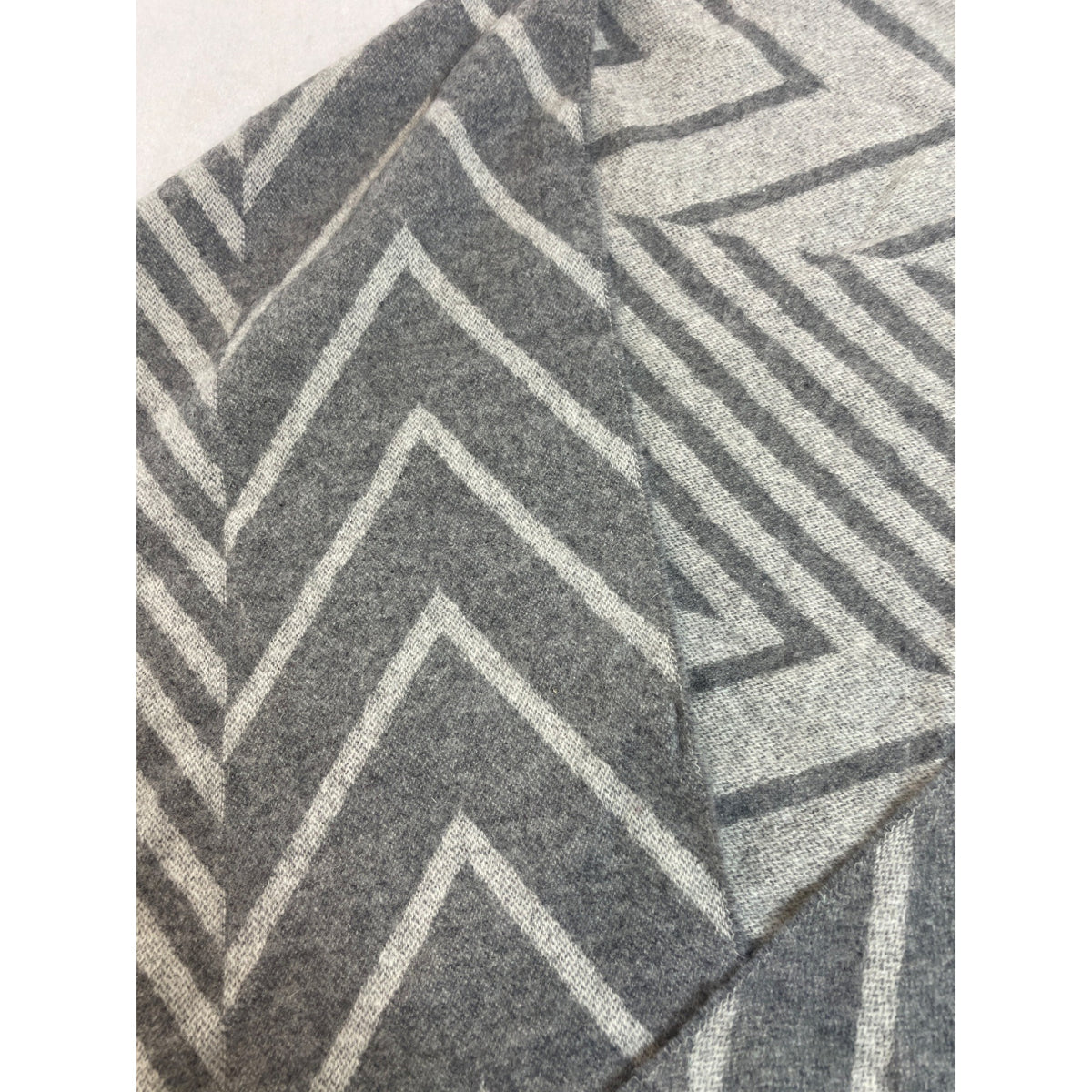 Scotch & Soda Grey Chevron Print Unisex Wool Shawl - New