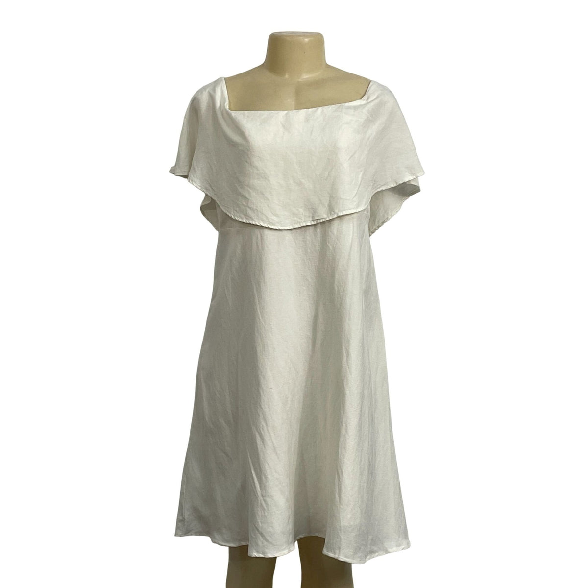 LOFT Women's Cream Off Shoulder Knee High Dress Sz 10 - NWT