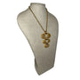 Vintage Designer Articulated 3 Tiered Gold Tone Pendant and Necklace - Baroque Style