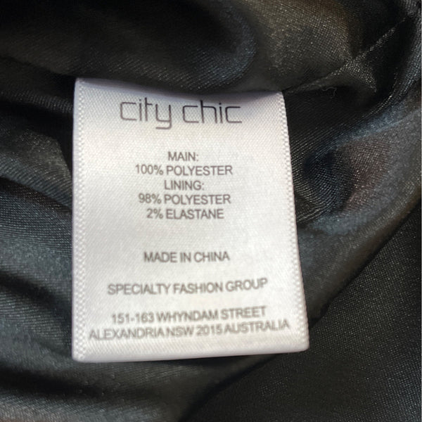 City Chic Smoke Black Statement Ombre Sleeveless Women's Maxi Dress Sz L - New