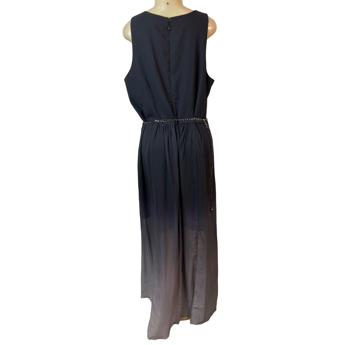 City Chic Smoke Black Statement Ombre Sleeveless Women's Maxi Dress Sz L - New