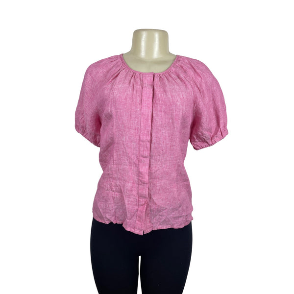 J. Crew Womens Pink Button-Front Blouse With Back Tie Closure Sz 4 - New