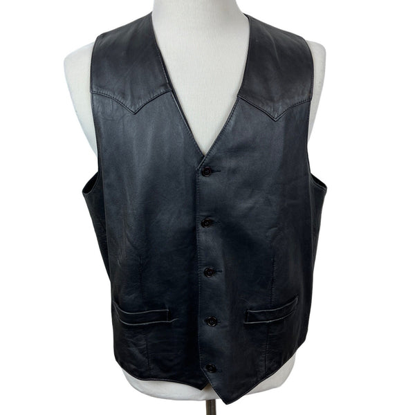 Scully Men's Black Leather Vest Sz 46 (US 36)