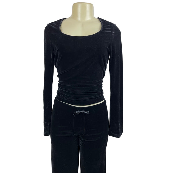 Pajamagram Long Sleeve Blouse with Black Pants Size S/M