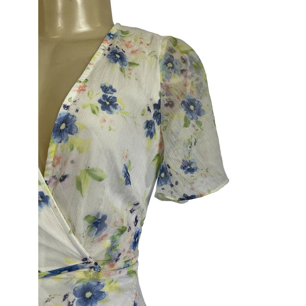 NWT Altar'd State Women's Casual Light Green V Neck Floral Wrap Dress Size XS