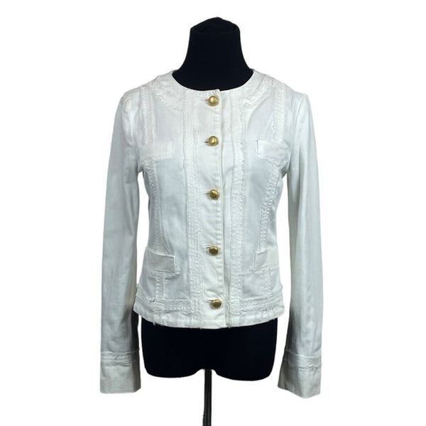 Armani Collezioni Women's White Jean Jacket Sz 38 (US 7)