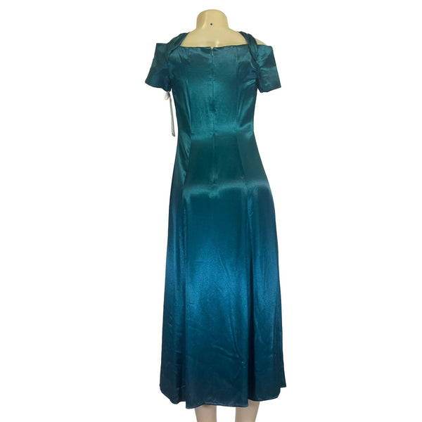 Scott Mclintock Women's Teal Evening Gown Maxi Dress Sz 8 - NWT