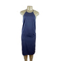 Soprano Womens Blue Spaghetti Strap Midi Dress With Halter Neck Sz S - New