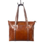 Large Brown Leather Tote Shoulder Hangbag for Women