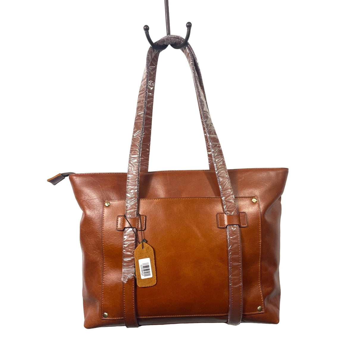 Large Brown Leather Tote Shoulder Hangbag for Women