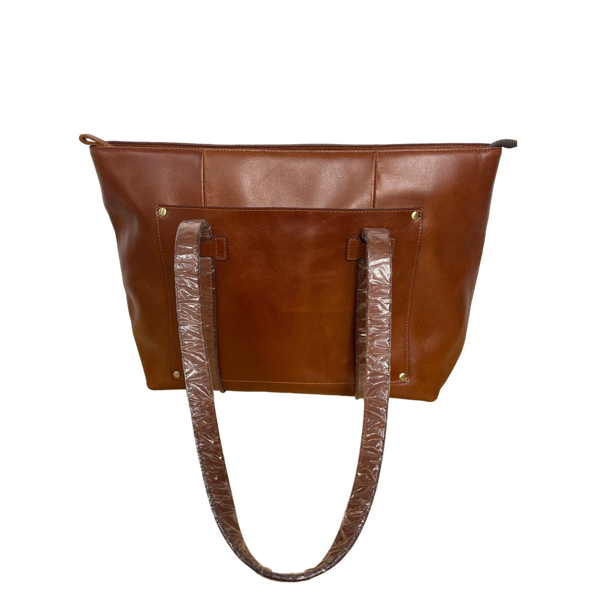 Large Brown Leather Tote Shoulder Hangbag for Women