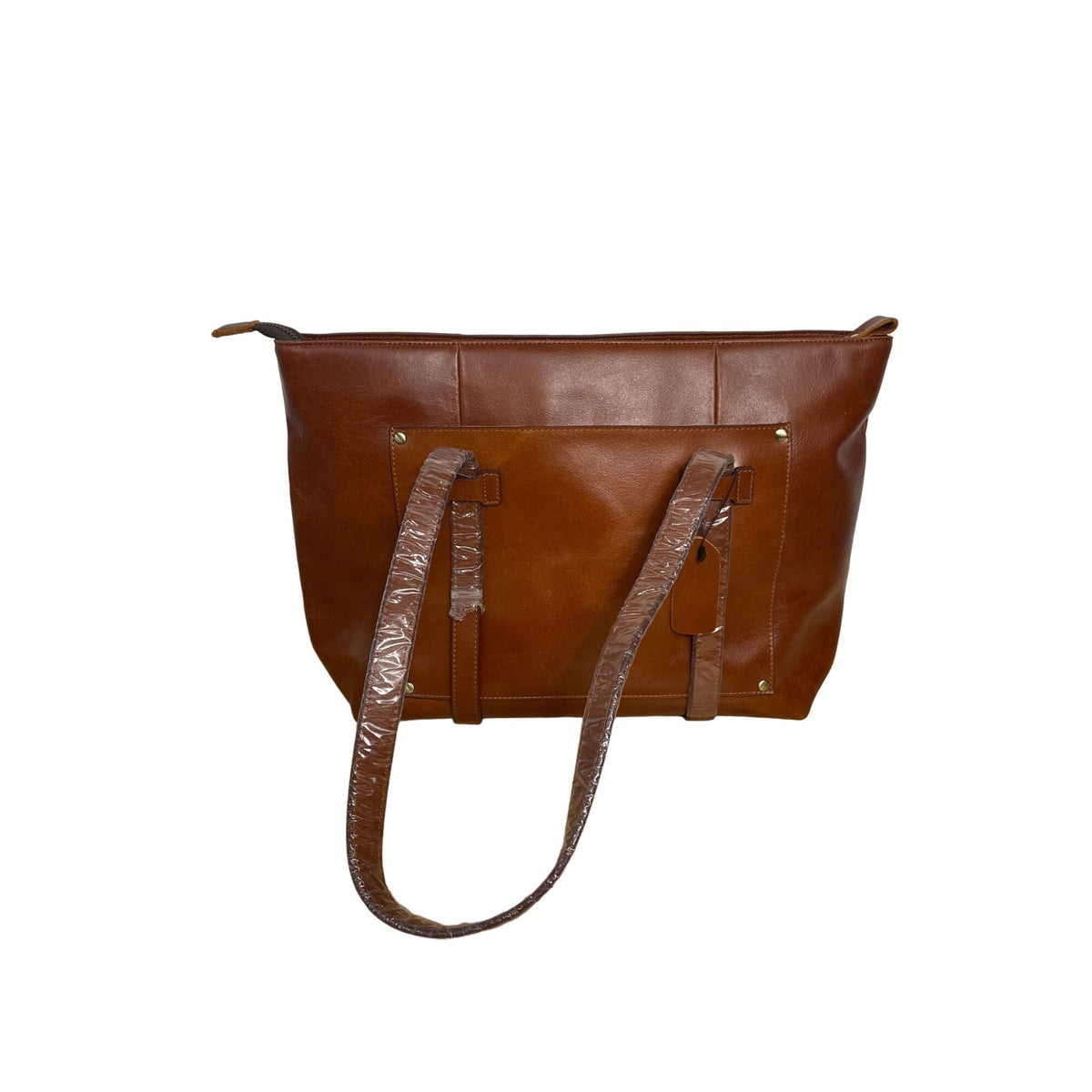 Large Brown Leather Tote Shoulder Hangbag for Women