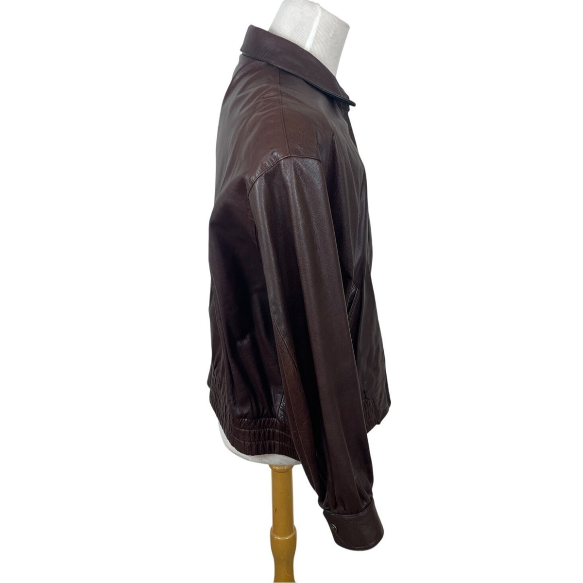 Luis Alvear Best Leather Outfitters Brown Leather Zip Up Men Bomber Jacket Sz XL