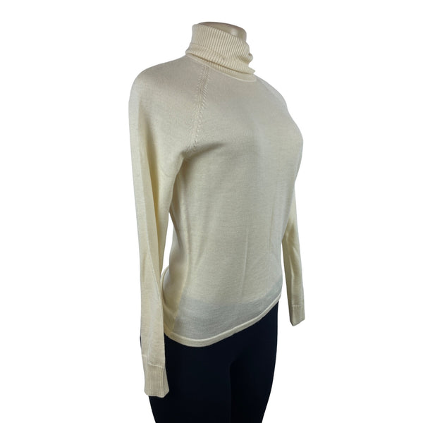 Ann Taylor Merino Wool Womens Beige Turtleneck Sweater Sz S- New