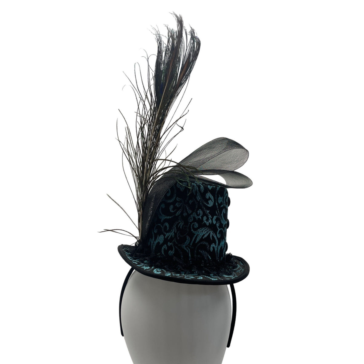 Women's Dark Turquoise Mini Top Hat