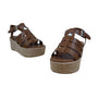 Marc Fisher Women’s Brown Leather Espadrille Joven Wedge Sandals Sz 8.5 - New