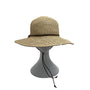 Solar Escape Wide Brim Straw Sun Hat With Chin Strap & Braided Band - One Size