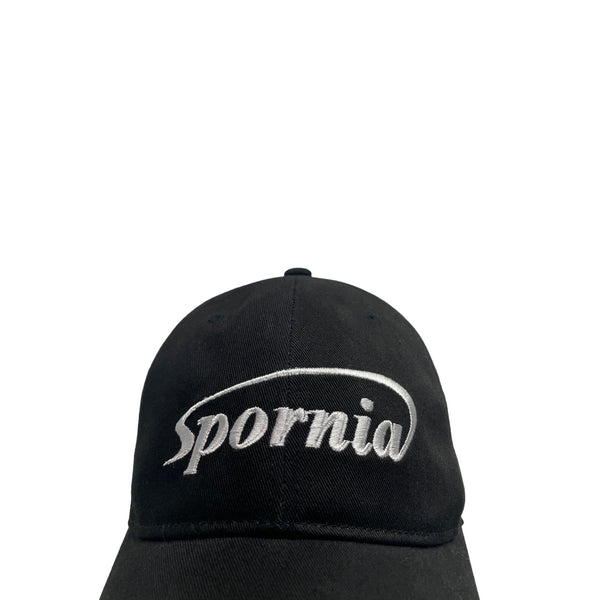 Spornia Black Baseball Cap With Embroidered Logo Adjustable Strap