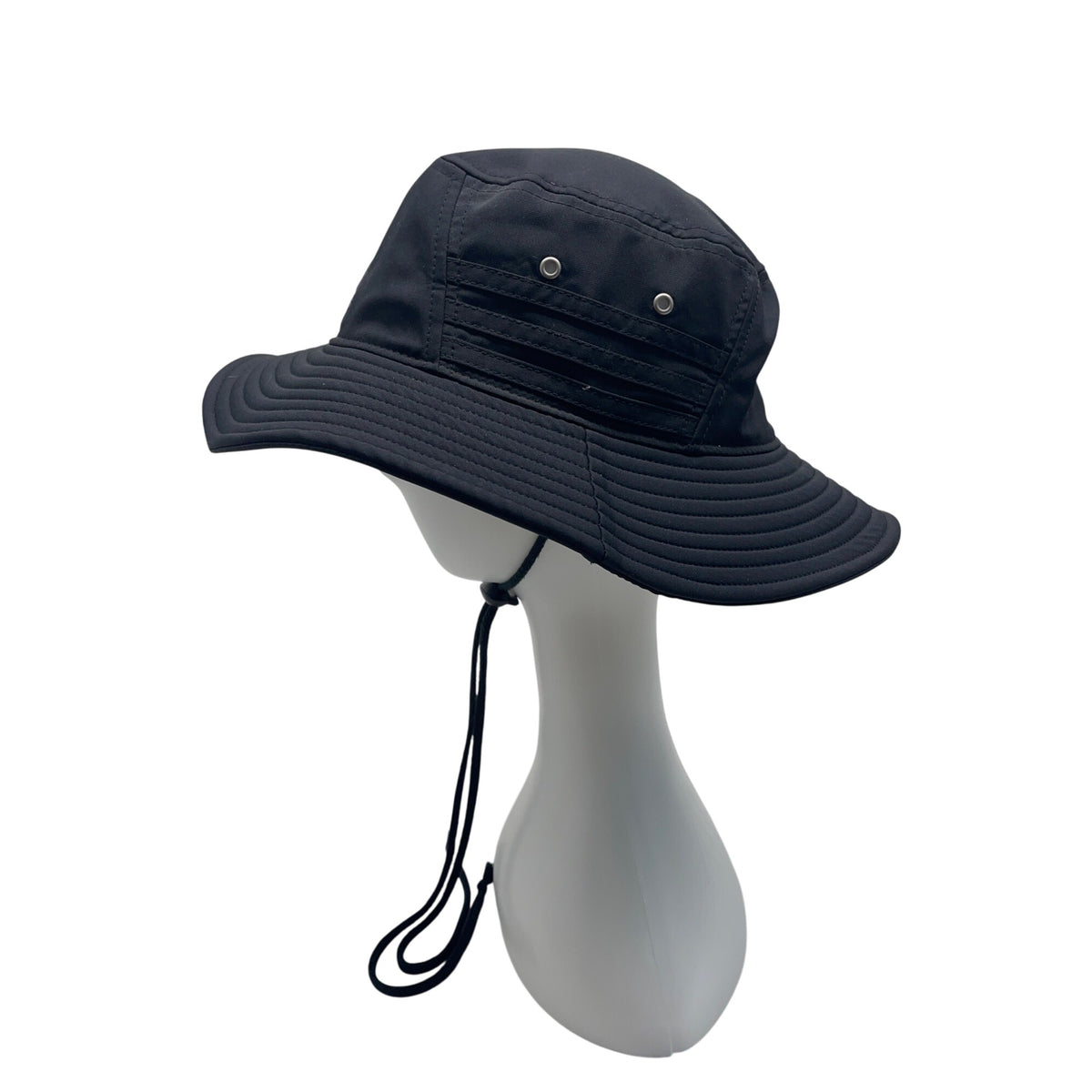 Adidas Black Bucket Hat With Chin Strap Recycled Polyester & Spandex Adjustable Fit