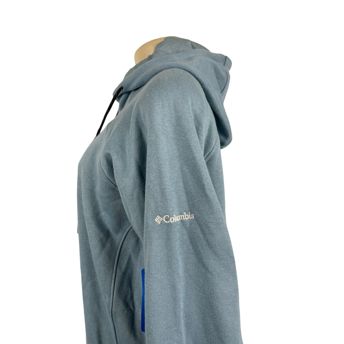 Columbia Womens Light Blue Barlow Basin Graphic Pullover Hoodie Sz L - New