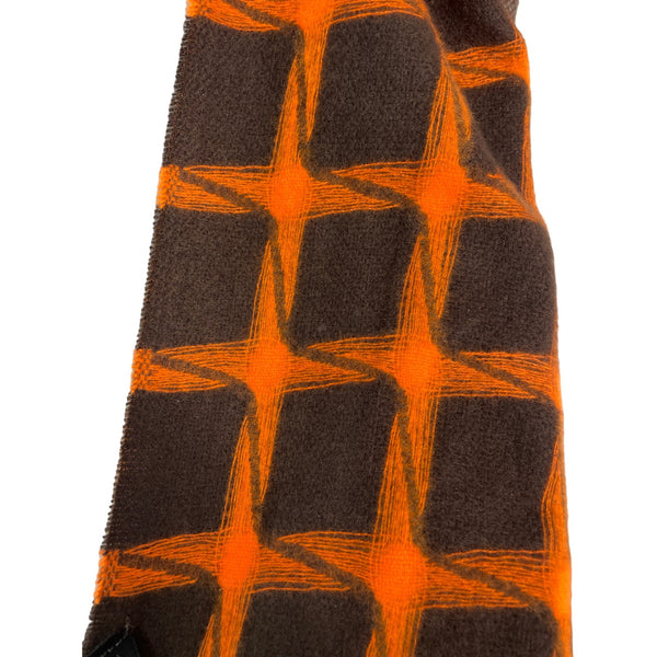 Unisex Black Grey and Orange Square Pattern Scarf One Size - New