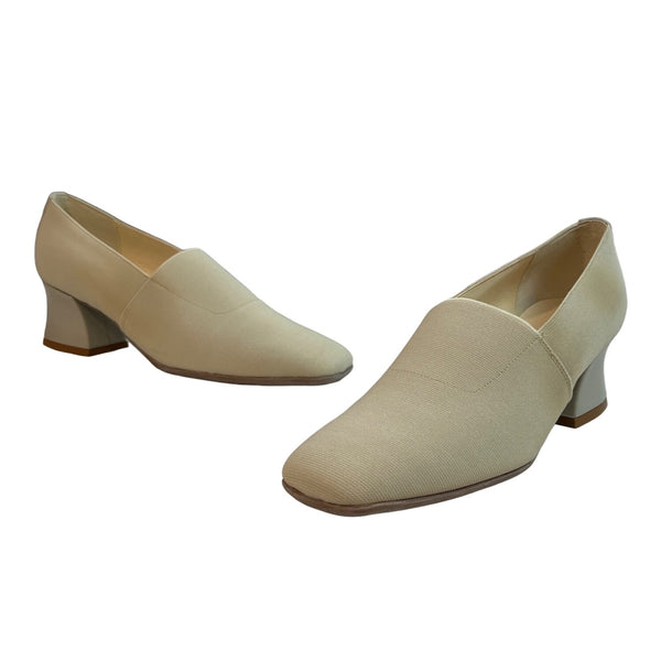 Larry Stuart Women's Beige Jet Elastic Comfort Pump Sz 8M