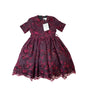 Mademoiselle Charlotte Girls Burgundy Floral Embroidered Dress Size 7- New