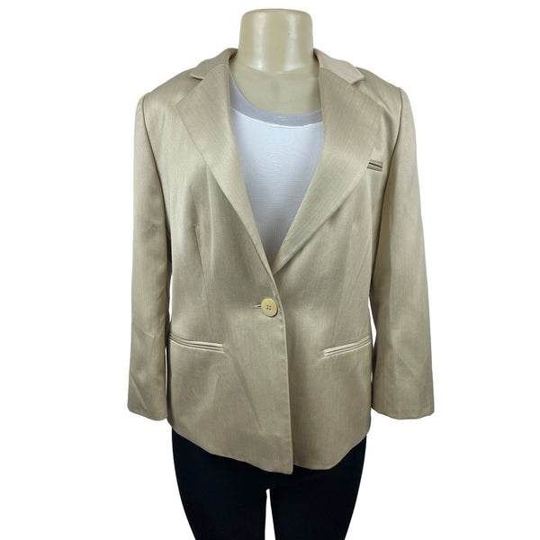 Armani Collezioni Women’s Satin Tan Blazer Sz 10