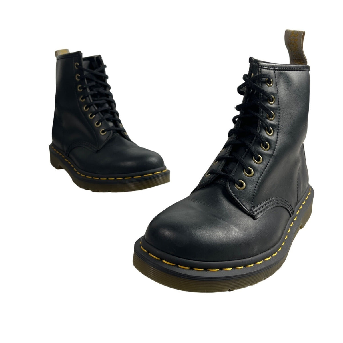 Dr Martens Women's Black Vegan Synthetic Leather Air Cushion Sole Boots Sz 8M