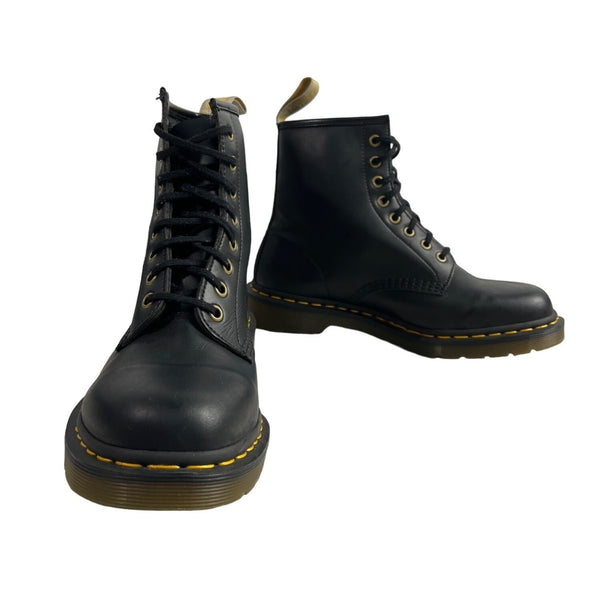 Dr Martens Women's Black Vegan Synthetic Leather Air Cushion Sole Boots Sz 8M