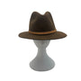 Brown Wool Fedora Hat With Tan Band