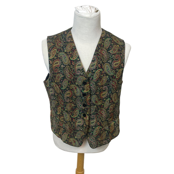 Talbot's Mens Muticolor Paisley Button-Down Waistcoat Size 16