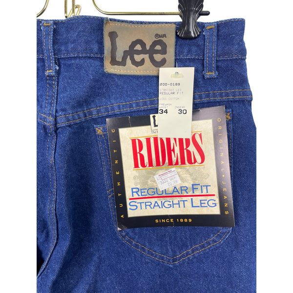 Vintage Lee Riders Straight Leg Regular Fit  Jeans 34X30 Blue Denim Mens - New