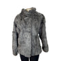 Michie Keevy Faux Fur Gray Coat With Satin Lining & Hook Closure