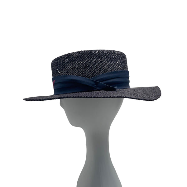 Unisex Blue and Navy Shark Vacation Straw Hat