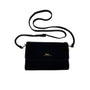 Scout Black Velvet Decker Crossbody Clutch Gold Hardware Detachable Strap Sz S