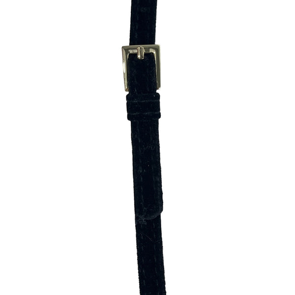 Scout Black Velvet Decker Crossbody Clutch Gold Hardware Detachable Strap Sz S