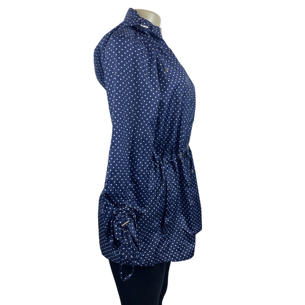 Jones Women's Blue White Polka Dots Raincoat Sz S