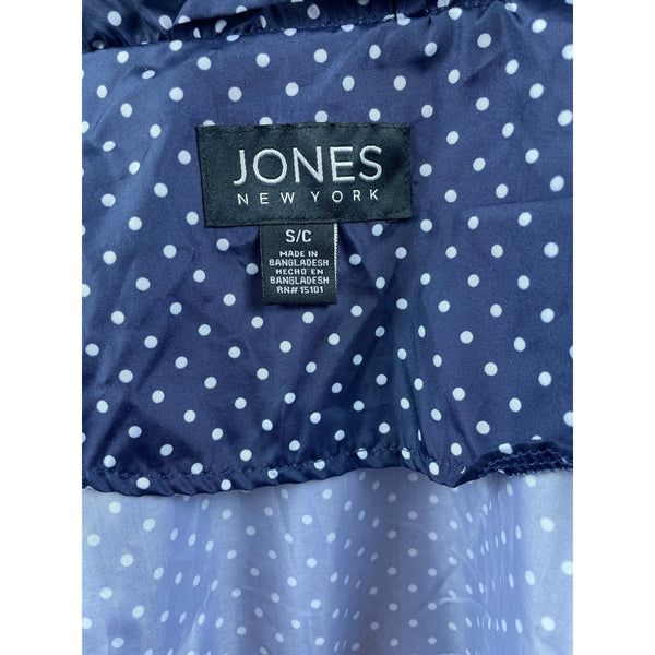 Jones Women's Blue White Polka Dots Raincoat Sz S