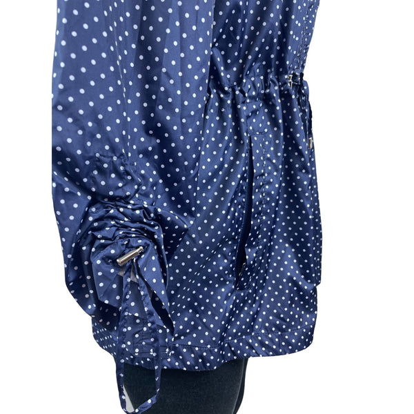 Jones Women's Blue White Polka Dots Raincoat Sz S