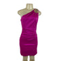 Badgley Mischka One-Shoulder Fuchsia Cocktail Dress W Embellished Shoulder Size 6