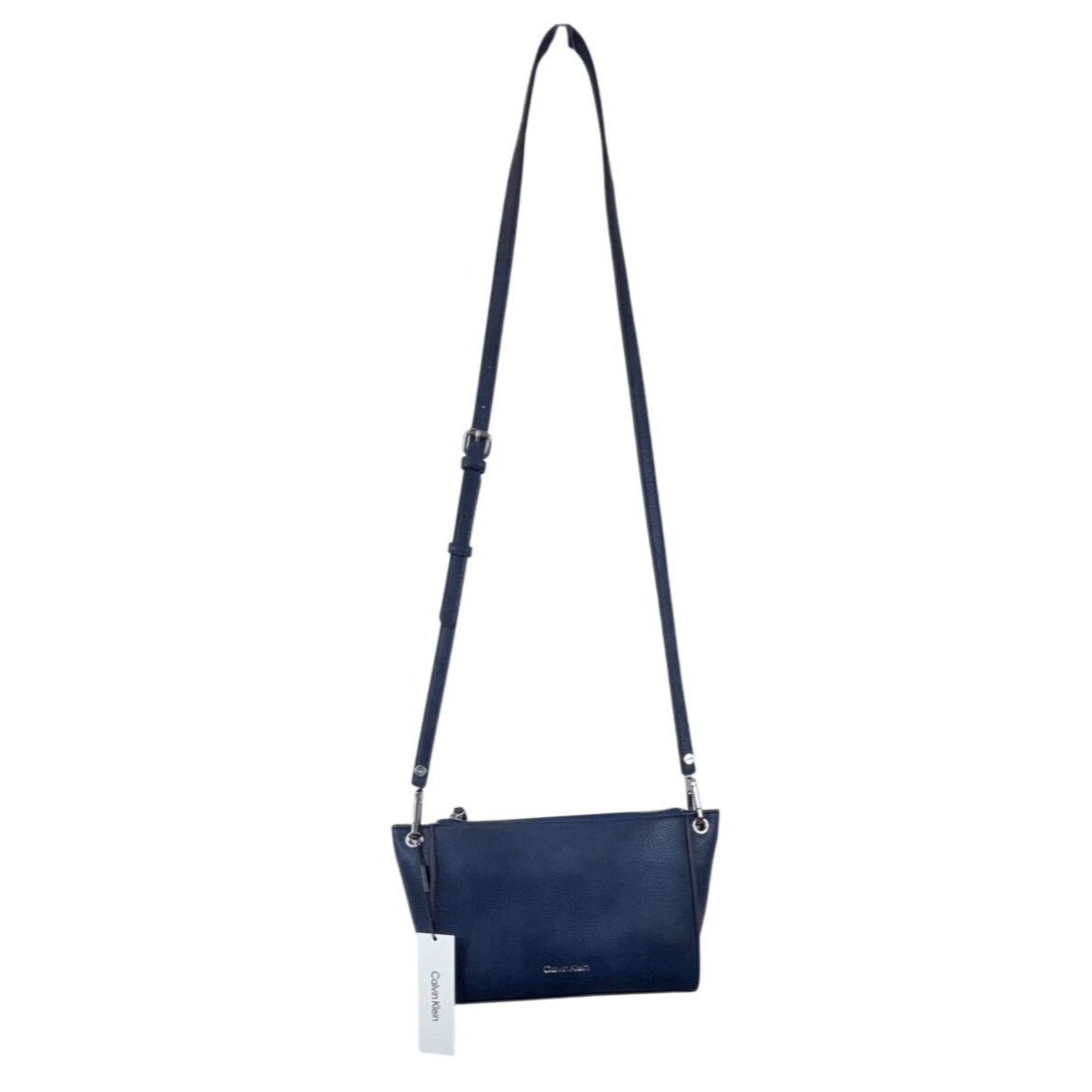 Calvin Klein Navy Blue Vegan Leather Reyna Small Womens Crossbody Bag Sz S - New