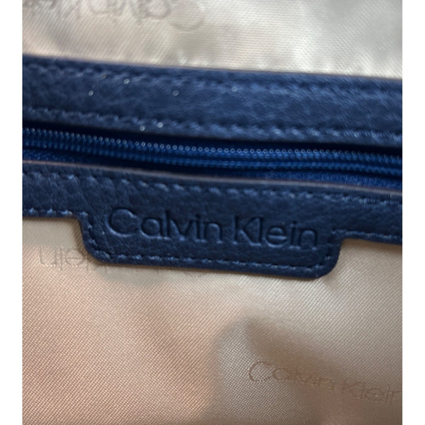 Calvin Klein Navy Blue Vegan Leather Reyna Small Womens Crossbody Bag Sz S - New