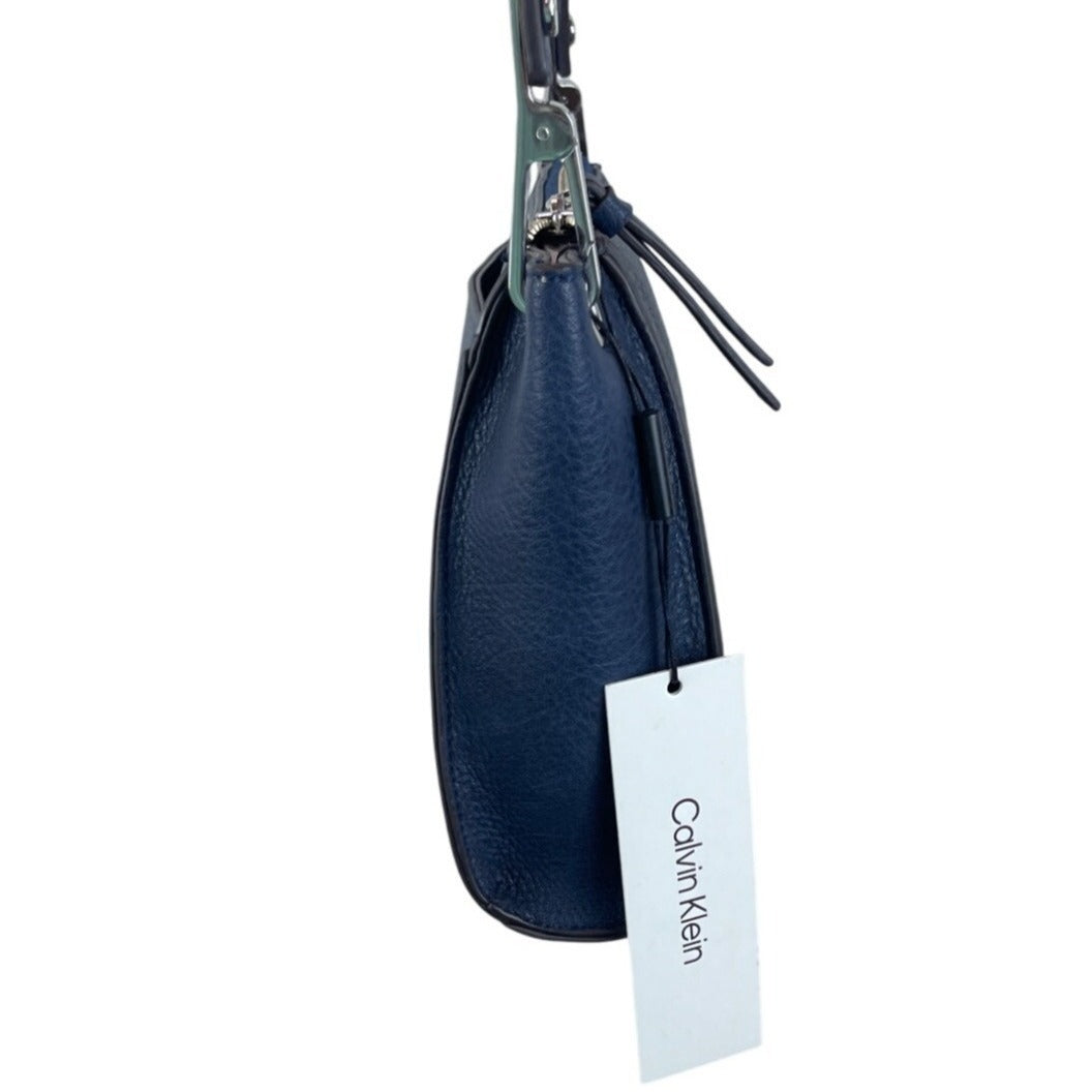 Calvin Klein Navy Blue Vegan Leather Reyna Small Womens Crossbody Bag Sz S - New