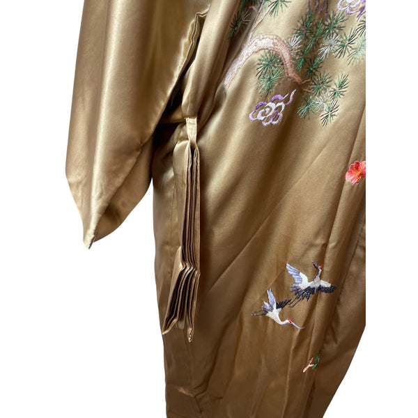 Vintage Tianshuia Japanese Kimono Robe With Elegant Crane Sz 175-180