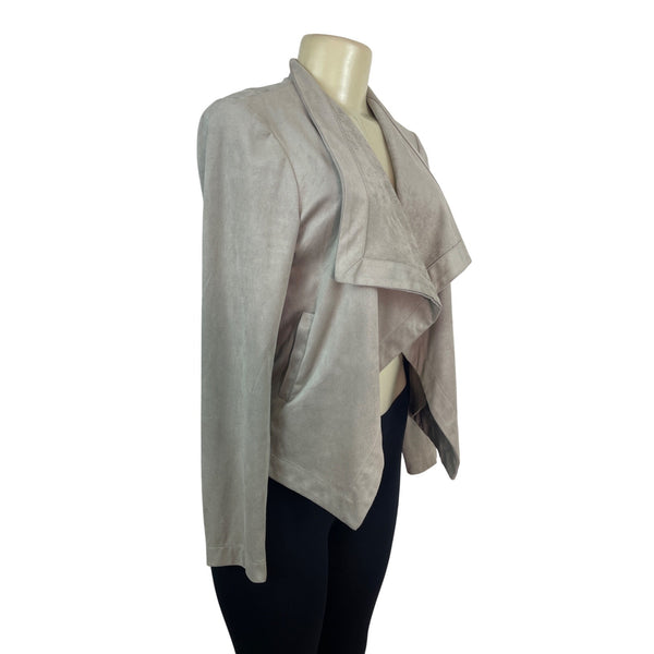 BB Dakota Womens Taupe Waterfall Open Front Jacket Size S